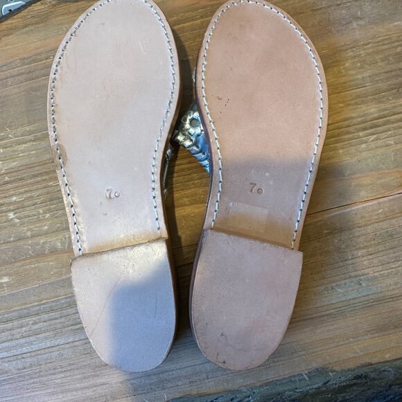 Palm Beach Sandals Silver/ Grey Made in USA Women's 7.5- New - Picture 4 of 5